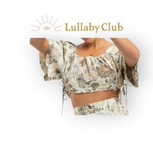 The Lullaby Club Dahlia Bloom Floral Boho Crop Top Cotton S M Beach Vacation